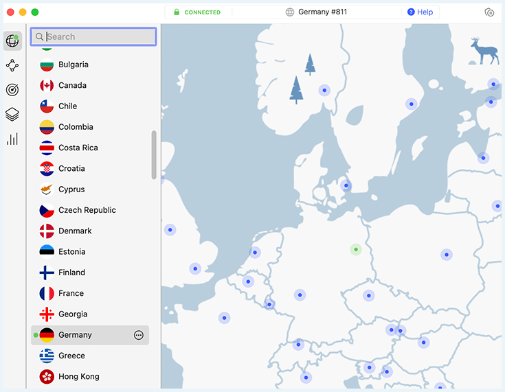 NordVPN with a server in Germany