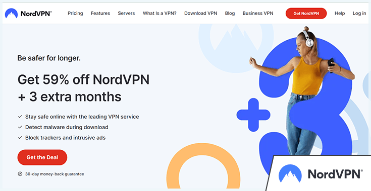 Screenshot NordVPN Homepage