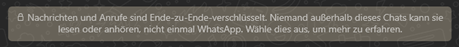 WhatsApp Ende-zu-Ende Verschlüsselung