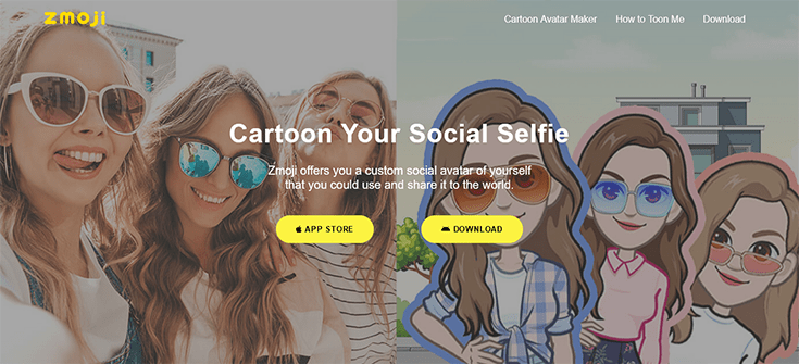 Screenshot Startseite Zmoji Personal Emoji Creator
