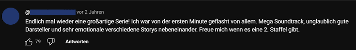 YouTube-Kommentar zum Trailer von Bridgerton.