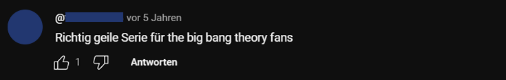 YouTube-Kommentar zum Trailer von Young Sheldon.