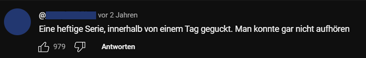 YouTube-Kommentar zum Trailer von Squid Game.
