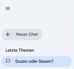 Gemini AI Screenshot Verlauf der Konversationen
