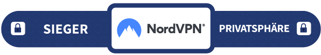 Sieger-Banner für NordVPN im Bereich Privatsphäre