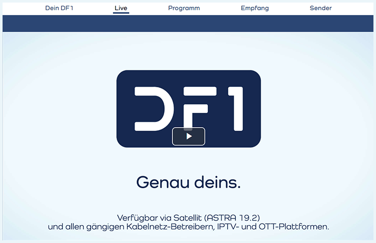Live-Stream von DF1 mit Play-Button