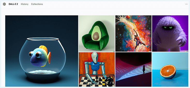 Screenshot der DALL·E 2 Startseite