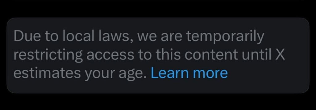 x error message
