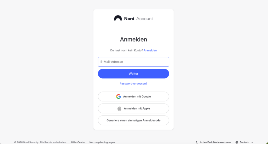 nord account login