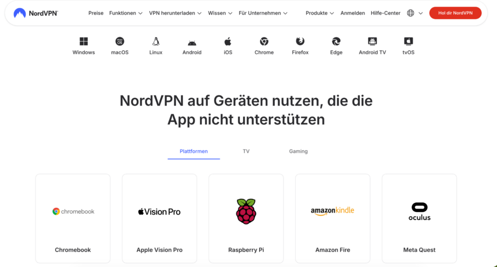 nordvpn homepage de