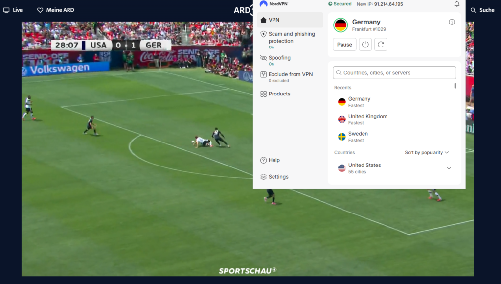 ARD unblocked with VPN