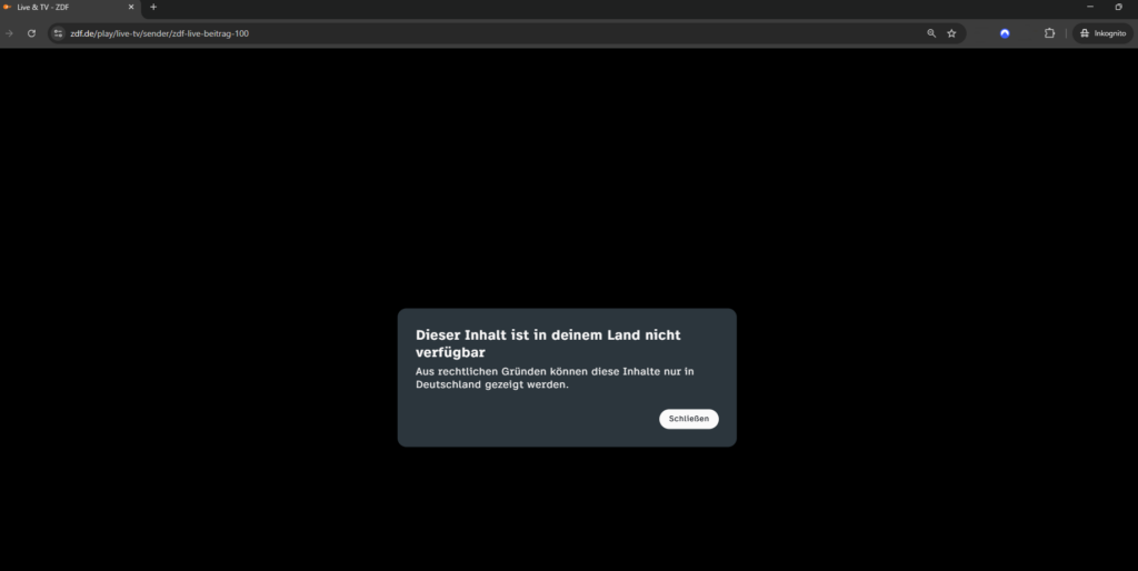 ZDF blocked