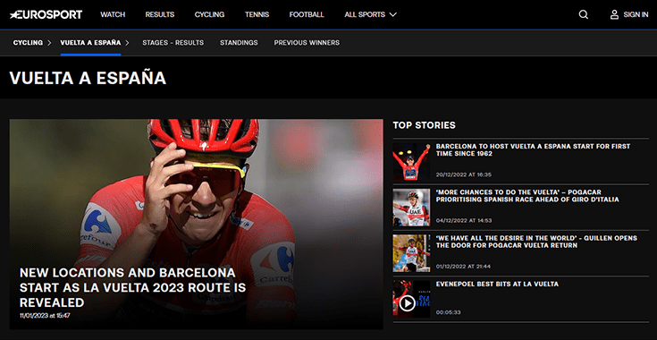 ver la vuelta españa 2023 con eurosport