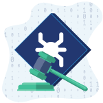 Icono de dark web icon con martillo judicial
