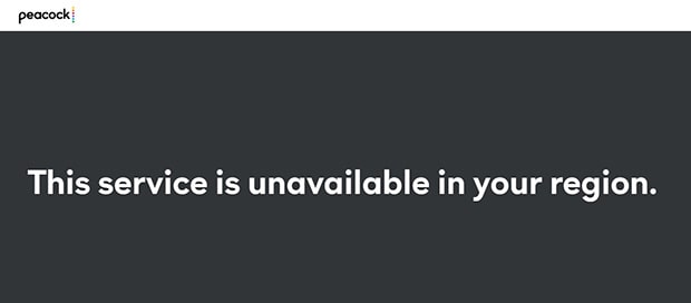 Peacock website blocked