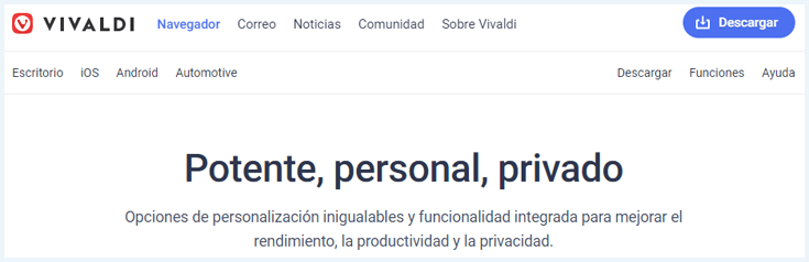 Vivaldi browser lista de los navegadores seguros