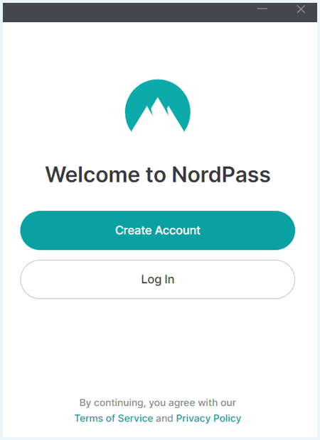 Captura NordPass crear cuenta o registrarse