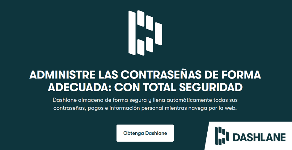 Página en español de Dashlane