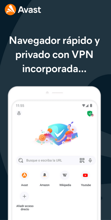navegador VPN Android Avast