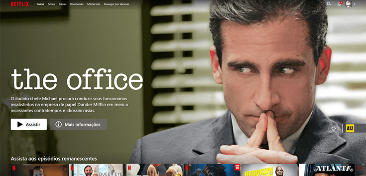 Netflix brasil con The Office en portugues