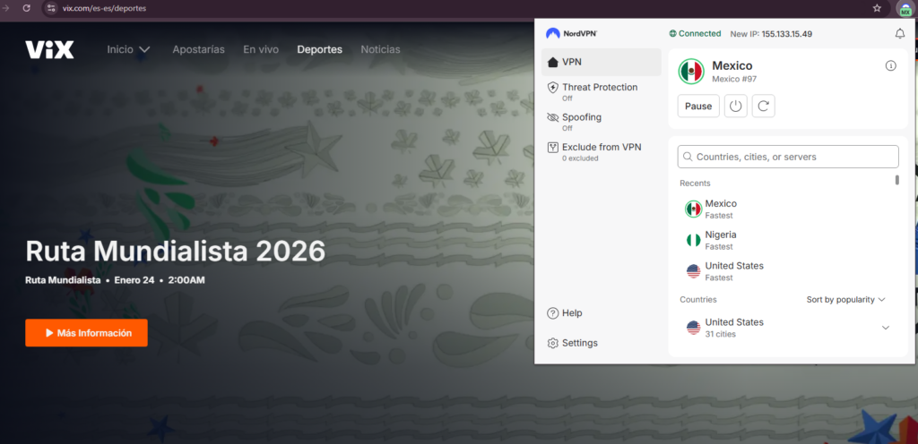VIX NordVPN Mexico