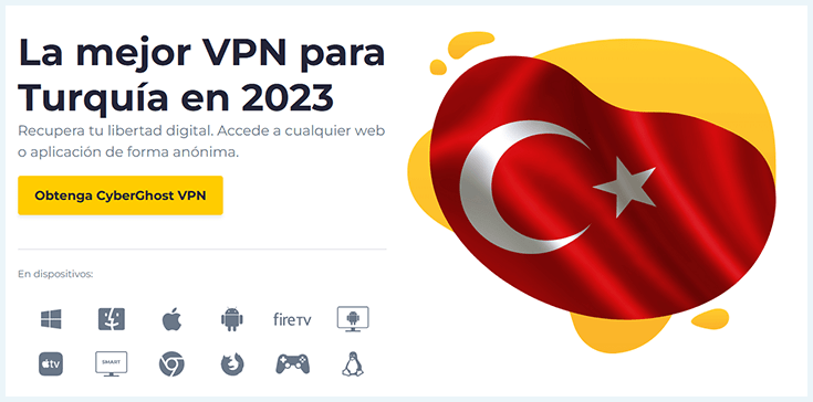 Web en español de CyberGhost para Turquía