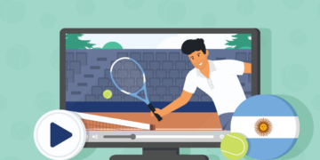 Hombre raqueta tenis Argentina Open