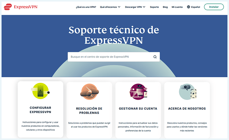 Soporte técnico de ExpressVPN web en español
