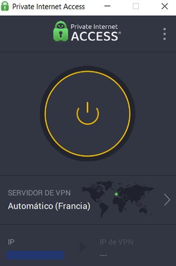App de PIA en Windows desconectado