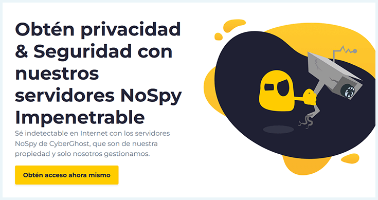 Banner web CyberGhost de servidores NoSpy