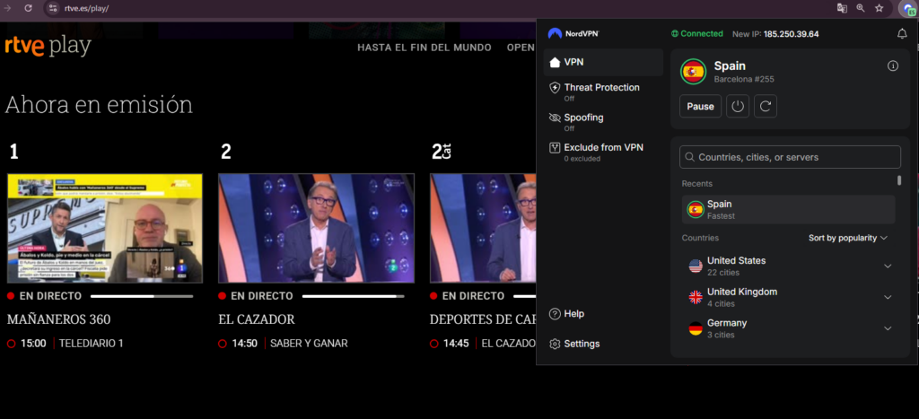 rtve play with nordvpn