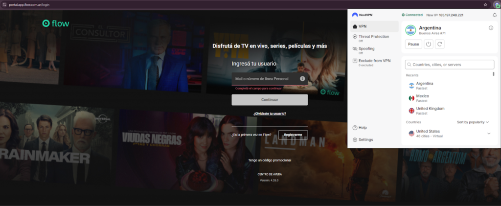 Desbloquea Flow desde España con NordVPN