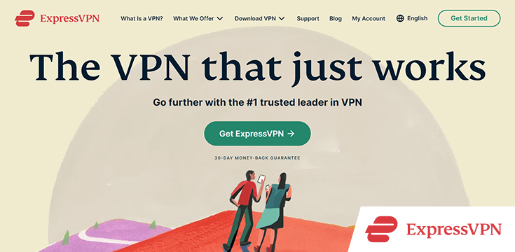 Capture d'écran de la page d'accueil du site d'ExpressVPN