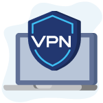 Icône d'un VPN sur un écran d'ordinateur portable