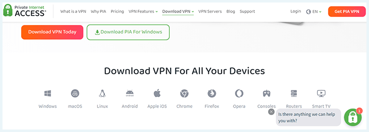 Capture d'écran de la page de téléchargement de logiciel de PI