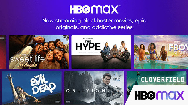 Page d'accueil de la plateforme HBO MAX avec son logo