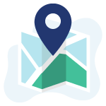 Carte avec une épingle de localisation