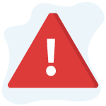 Icône représentant le signe d'alerte de triangle rouge avec un point d'exclamation