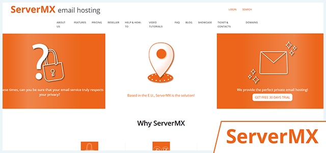 Capture d'écran de ServerMX avec logo
