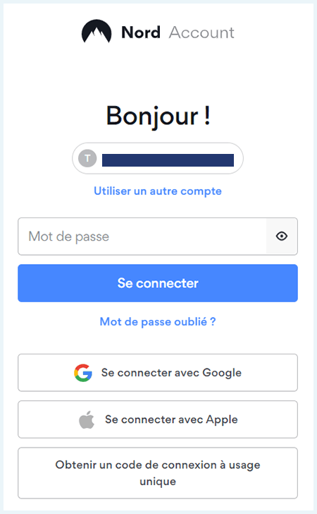 Capture écran de la page d'accueil de NordVPN