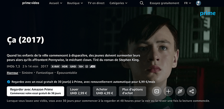 Ça, 2017, film d’Halloween disponible en streaming sur Prime Video