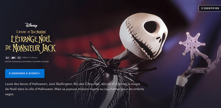 L'Étrange Noël de monsieur Jack, film d’Halloween disponible en streaming sur Disney+