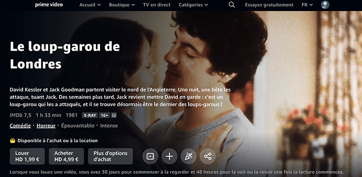 Le Loup-garou de Londres, film d’Halloween disponible en streaming sur Prime Video
