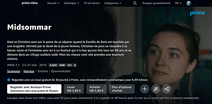 Midsommar, film d’Halloween disponible en streaming sur Prime Video