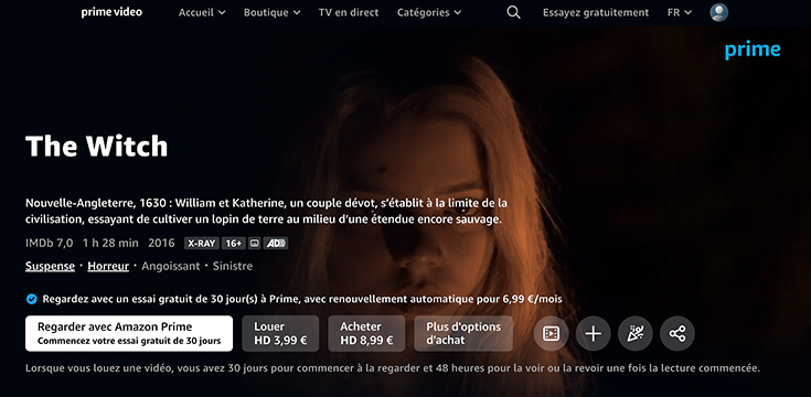 The Witch, film d’Halloween disponible en streaming sur Prime Video