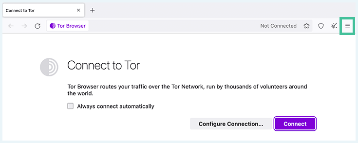 Screenshot del browser Tor