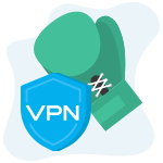 Guanto da boxe con uno scudo VPN