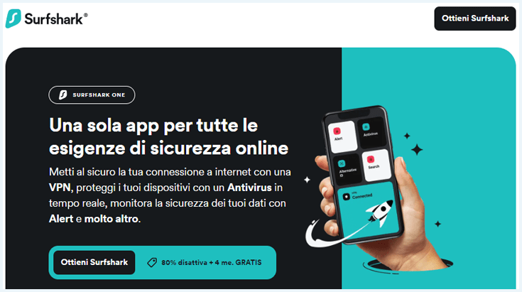 Screenshot abbonamento a Surfshark One