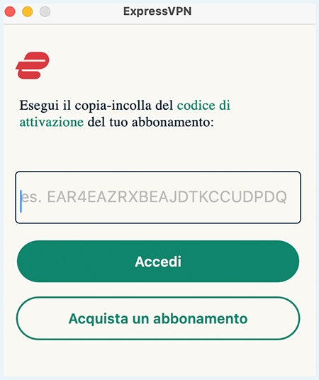 codice di iscrizione a ExpressVPN
