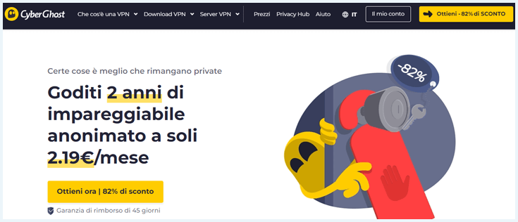 Screenshot CyberGhost iscrizione